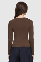 Orolay-V-Neck Knit Sweater-#color_Emperador