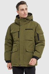 Orolay-Warm Anorak Detachable Hood Down Parka-#color_Fir Green