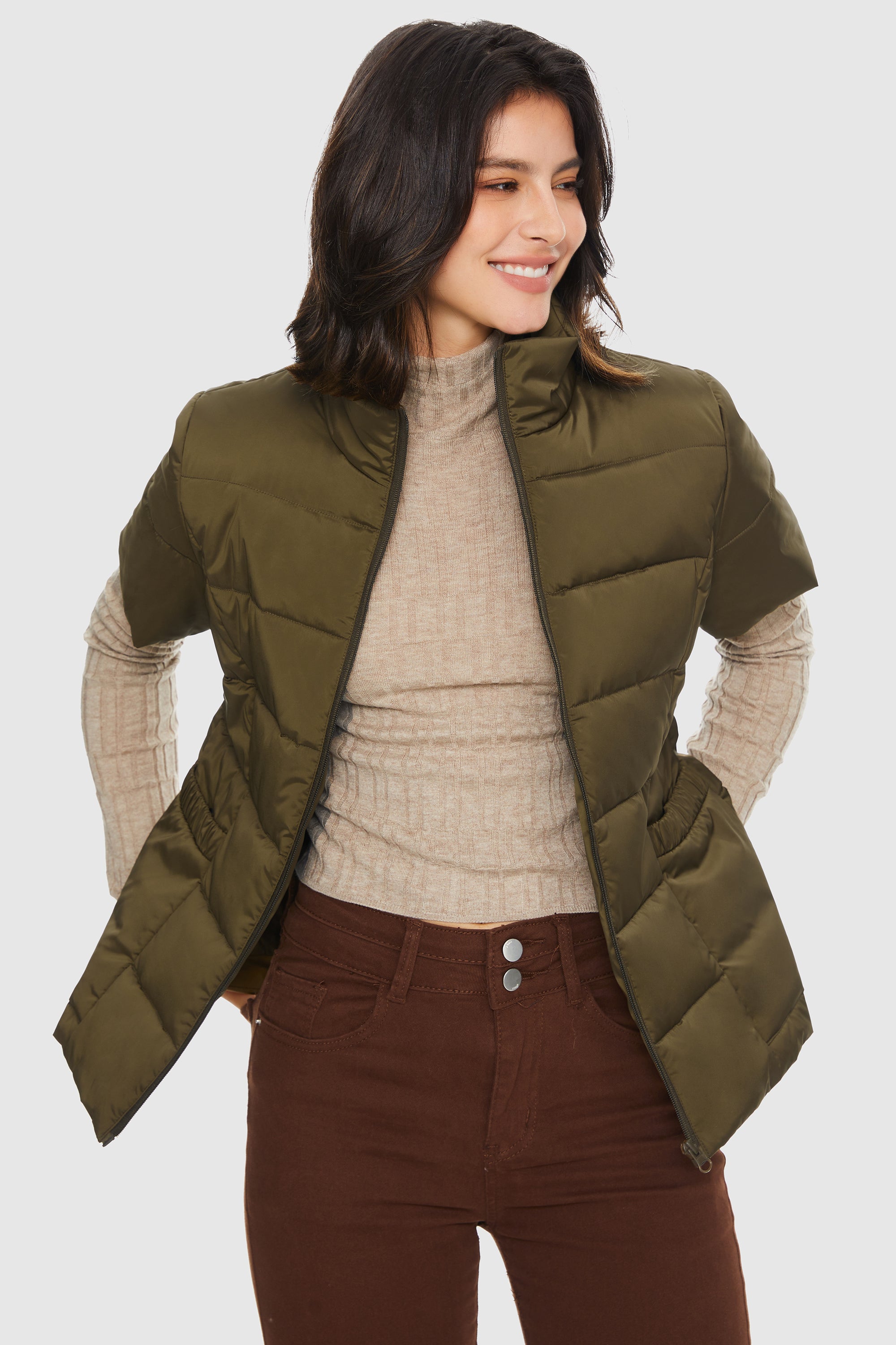 Orolay-Warm Lightweight Insulated Vest-#color_Fir Green