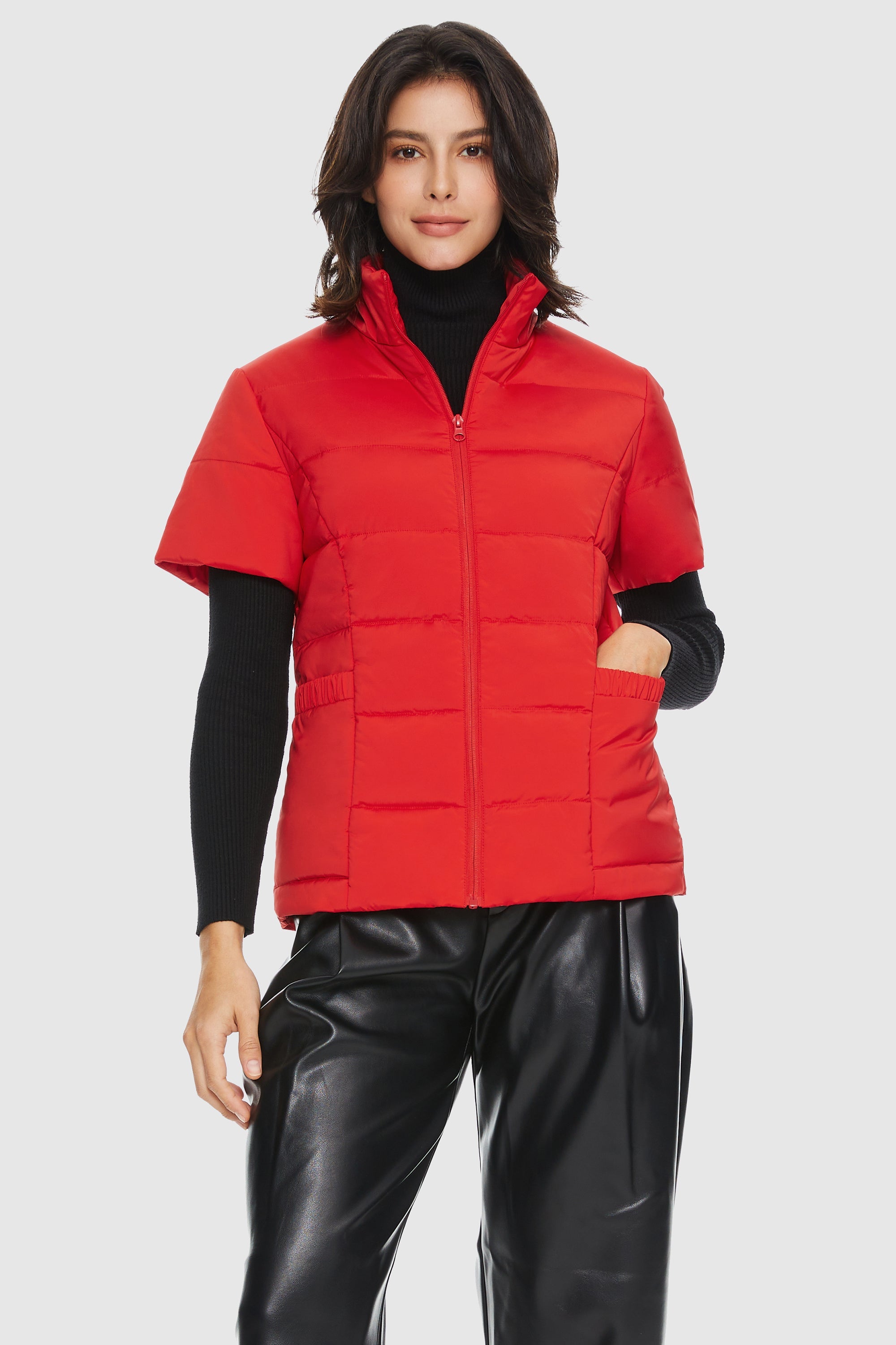 Orolay-Warm Lightweight Insulated Vest-#color_Fiery Red