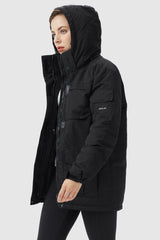 Orolay-Warm Multiple Pockets Parka Jacket-#color_Black