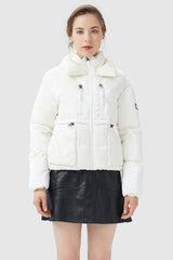 Orolay-Water-Resistant Stand Collar Puffer Down Coat-#color_White