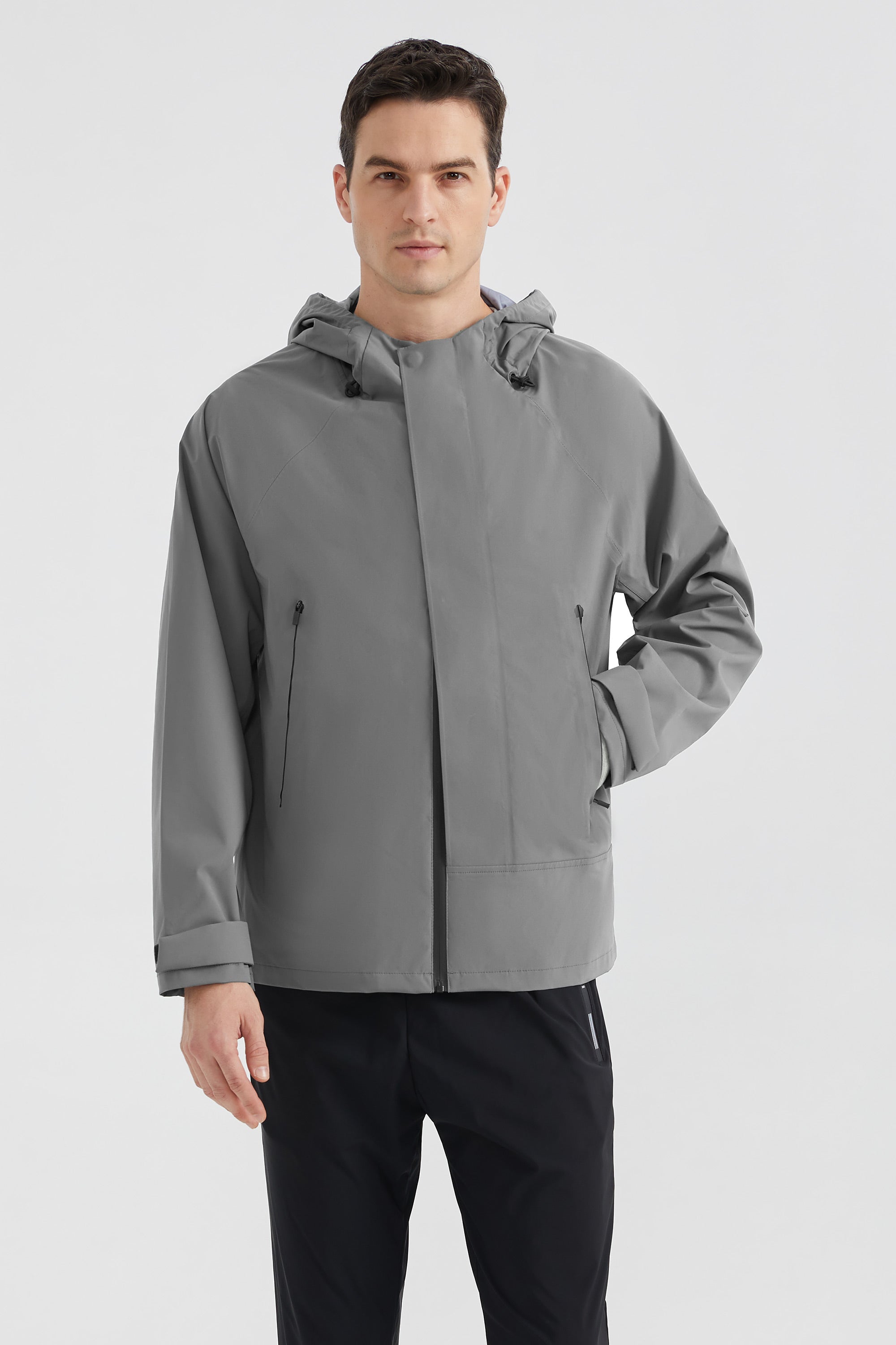 Orolay-Waterproof Hooded Rain Jacket-#color_Wild Dove