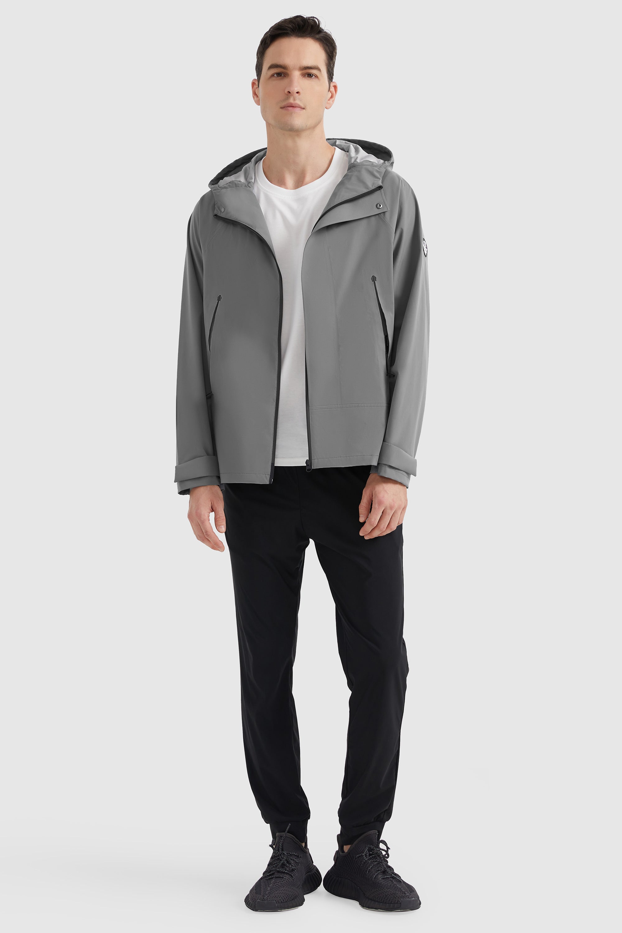 Orolay-Waterproof Hooded Rain Jacket-#color_Wild Dove