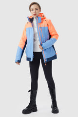 Orolay-Waterproof Snow Winter Coat-#color_Light Orange&Blue