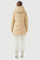 Orolay-Waterproof Thickened Down Jacket with Hood-#color_Frosted Almond