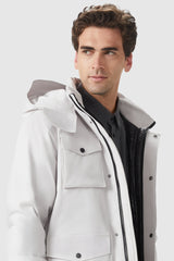 Orolay-Windproof Warm Hooded Down Jacket-#color_Cloud Dancer