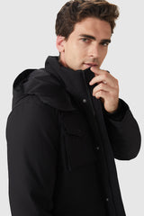 Orolay-Windproof Warm Hooded Down Jacket-#color_Black