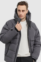 Orolay-Winter Hood Ribbed Cuff Down Jacket-#color_Quiet Shade