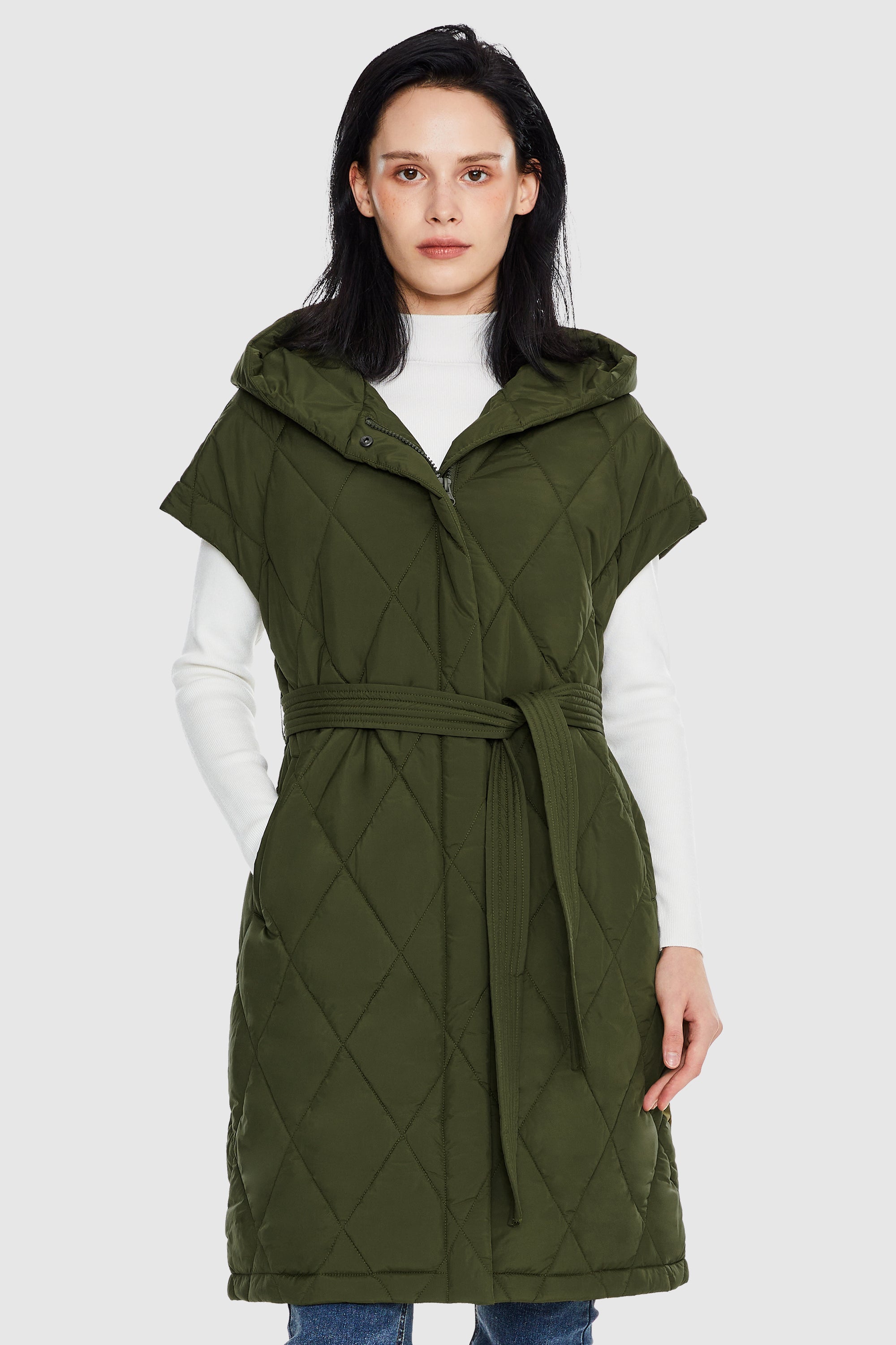 Orolay-Winter Lightweight Quilted Vest-#color_Chive