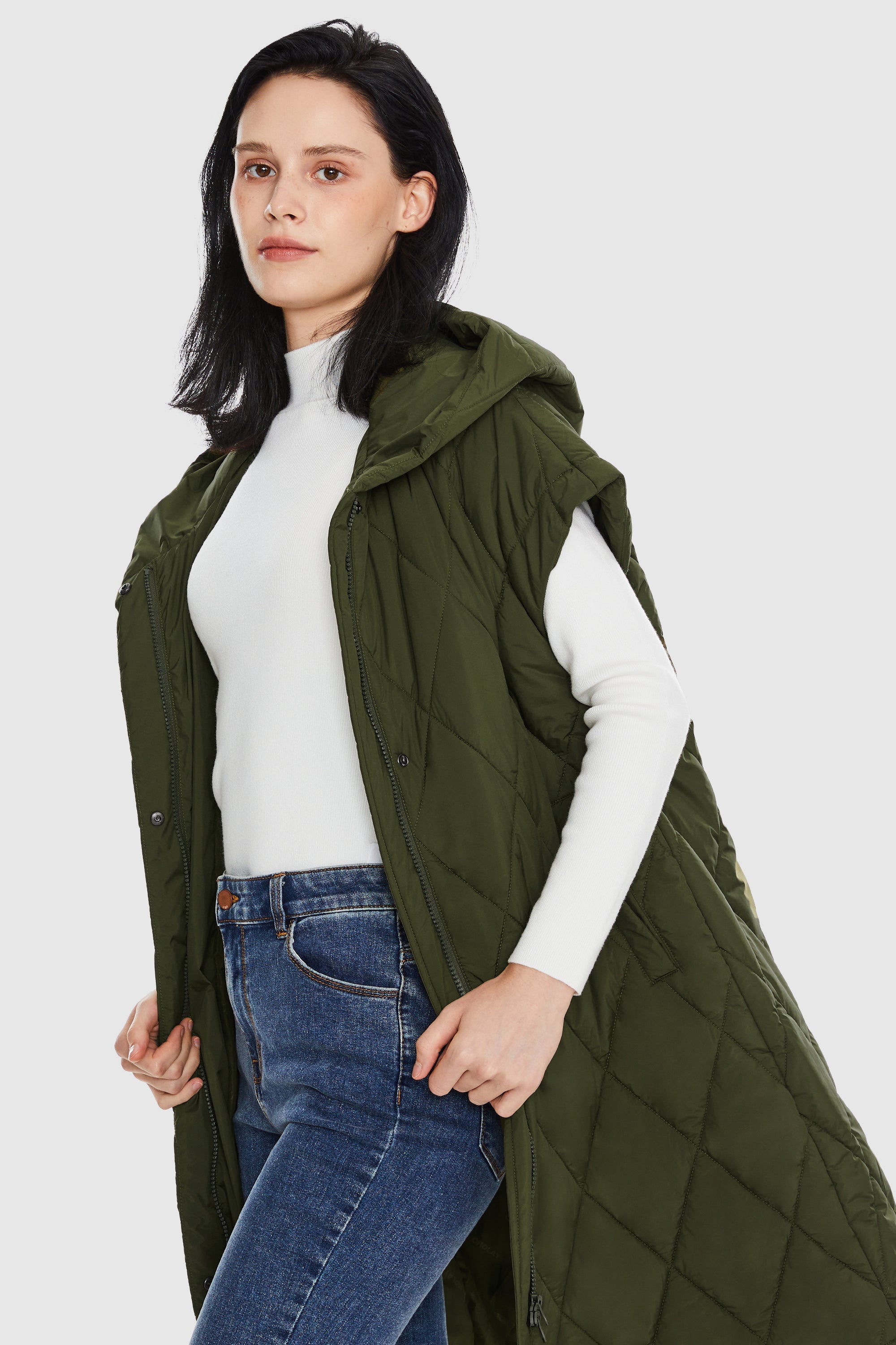 Orolay-Winter Lightweight Quilted Vest-#color_Chive