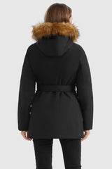 Orolay-Winter Parka Jacket with Adjustable Belt-#color_Black