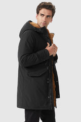 Orolay-Winter Thicken Parka Jacket with Fleece Lined-#color_Black