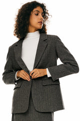 Orolay-Wool Office Blazer-Image 3 of Wool Blend Office Blazer from Orolay - #color_Black stripes