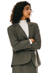 Orolay-Wool Office Blazer-Image 3 of Wool Blend Office Blazer from Orolay - #color_Brown stripes