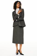 Orolay-Wool Office Blazer-Image 1 of Wool Blend Office Blazer from Orolay - #color_Black stripes