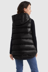 Orolay-Zip Up Hooded Quilted Puffer Down Vest-#color_Black