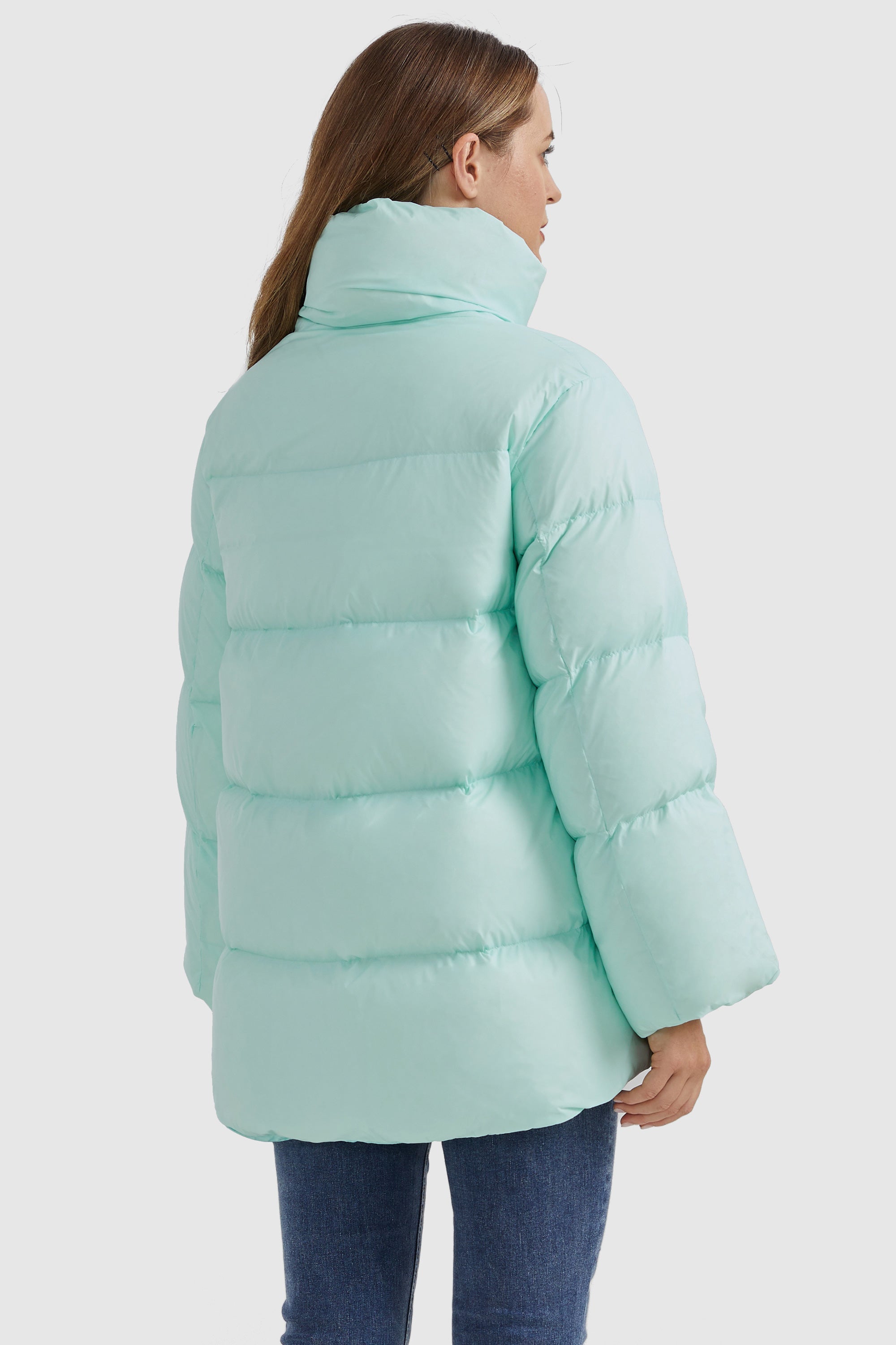 Orolay-Zipper Front Puffer Down Coat-#color_Blue Glass