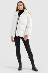 Orolay-Zipper Front Puffer Down Coat-#color_White