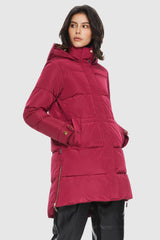 Orolay-Zipper Winter Thickened Puffer Coat-#color_Syrah