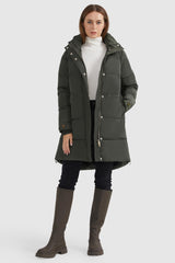 Orolay-Zipper Winter Thickened Puffer Coat-#color_Sea Turtle