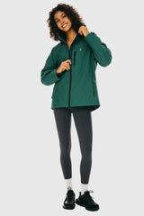 OROLAY Zip Up Rain Jacket Lightweight Hooded Windbreaker #color_green