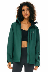 OROLAY Zip Up Rain Jacket Lightweight Hooded Windbreaker #color_green