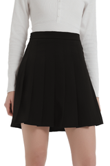 Orolay High Waisted Skirts A Line Pleated Skirt #color_black