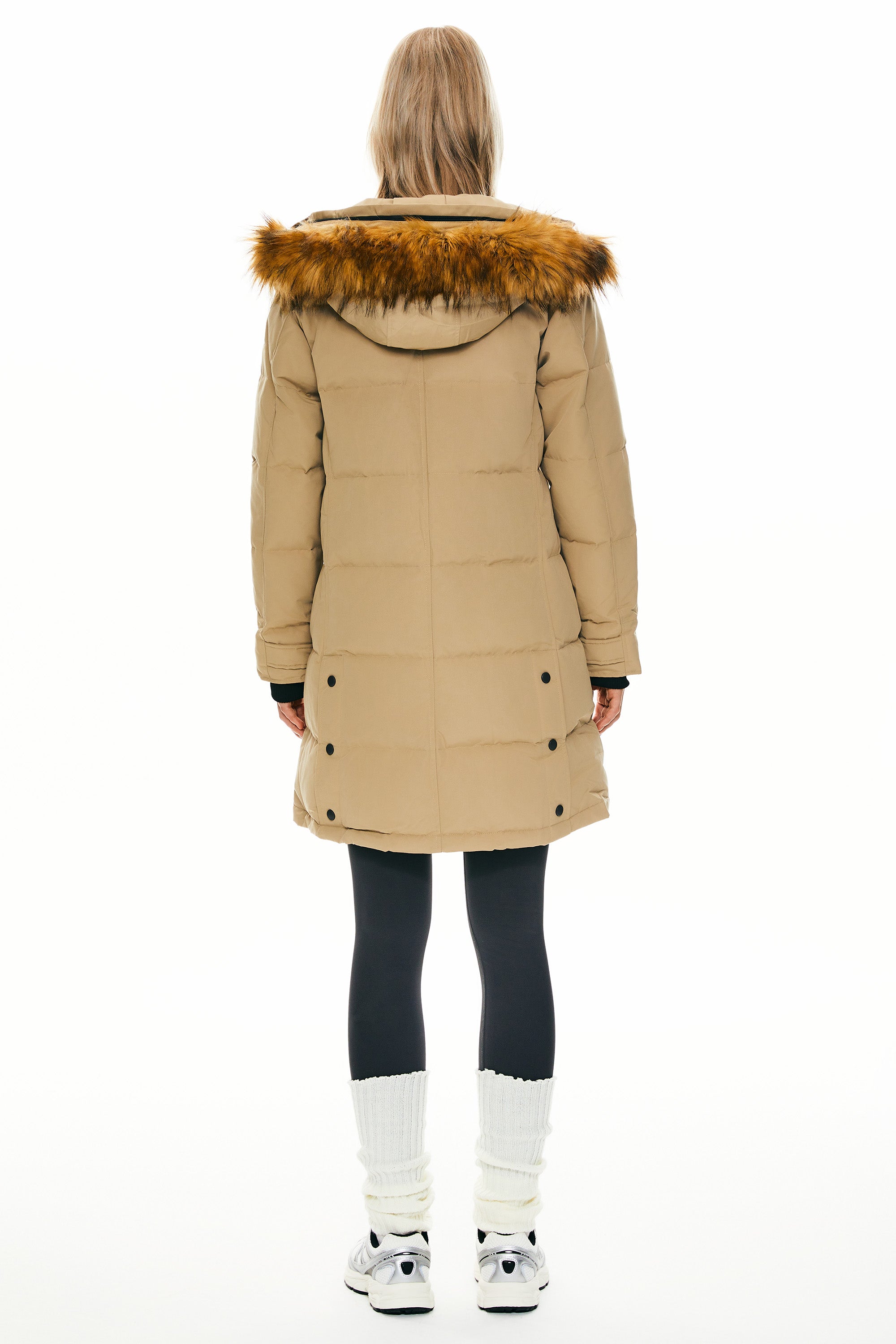 Orolay-Drawstring Hooded Thickened Puffer Down Coat-#color_Sand