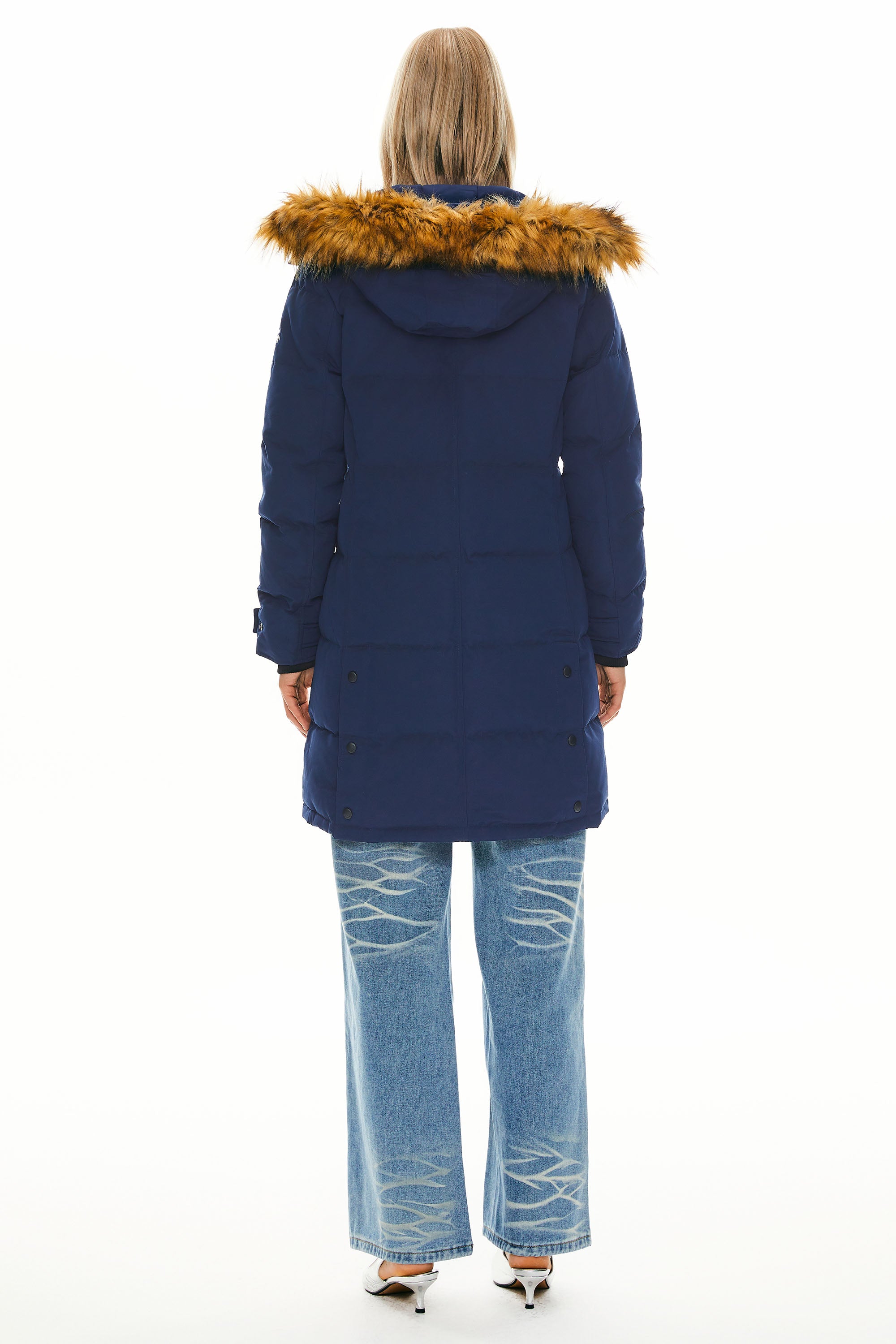 Orolay-Drawstring Hooded Thickened Puffer Down Coat-#color_Beacon Blue