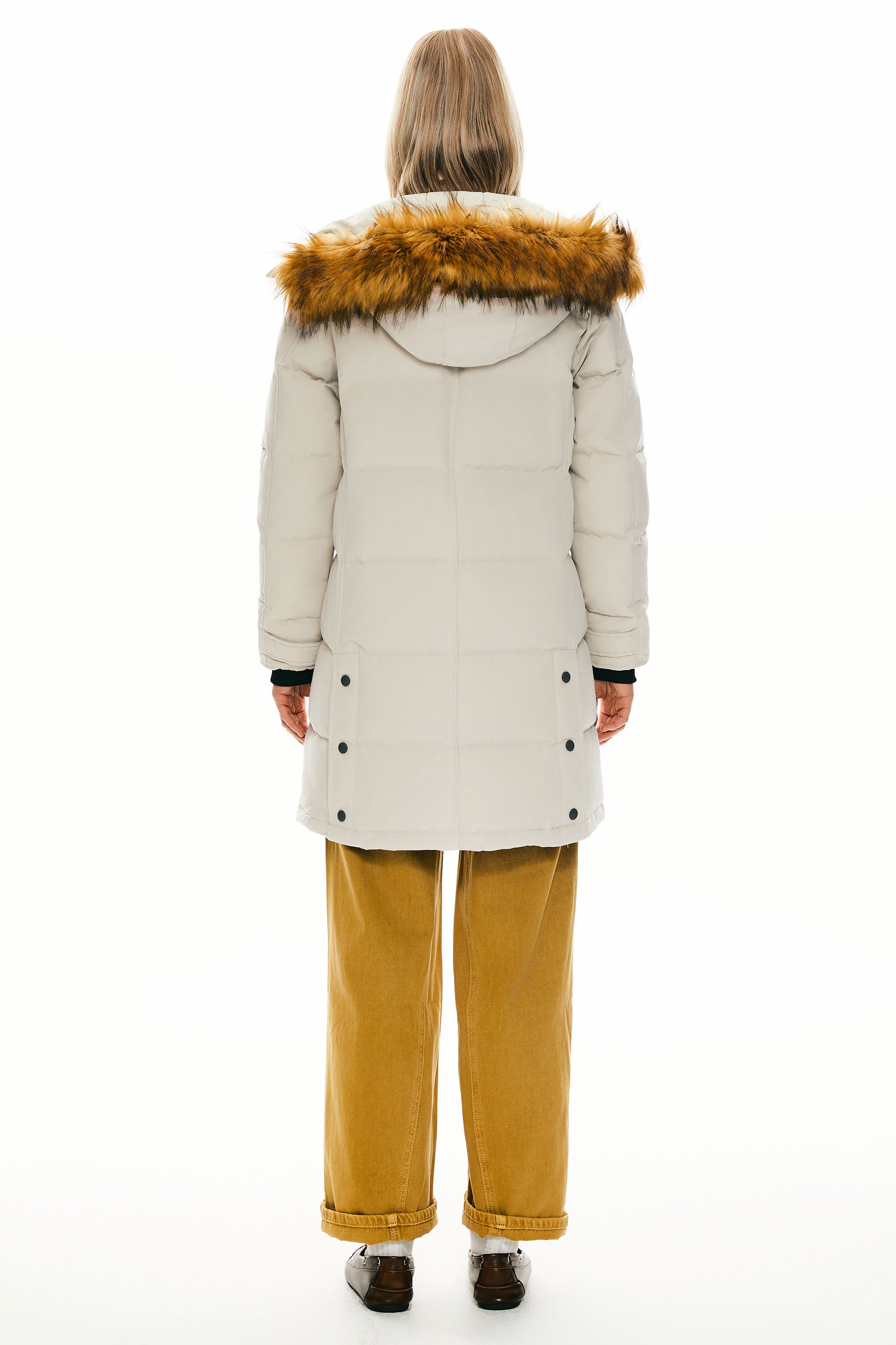 Orolay-Drawstring Hooded Thickened Puffer Down Coat-#color_Tofu