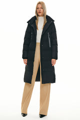 Knee Length Thickened Down Jacket - Orolay, #color_Black