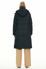 Knee Length Thickened Down Jacket - Orolay, #color_Black