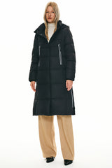 Knee Length Thickened Down Jacket - Orolay, #color_Black