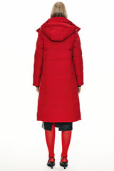 Knee Length Thickened Down Jacket - Orolay, #color_Racing Red