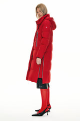 Knee Length Thickened Down Jacket - Orolay, #color_Racing Red