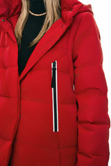 Knee Length Thickened Down Jacket - Orolay, #color_Racing Red