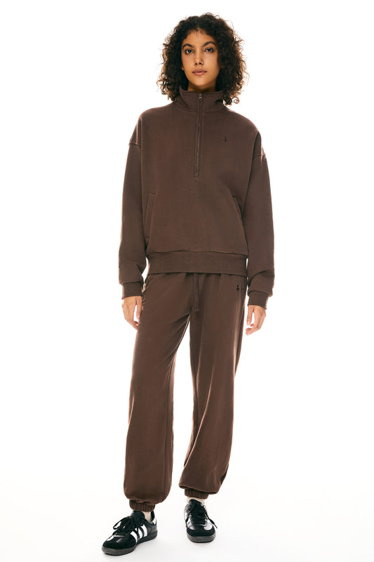 Oversized Half Zip Sweatshirts - Orolay, #color_Emperador