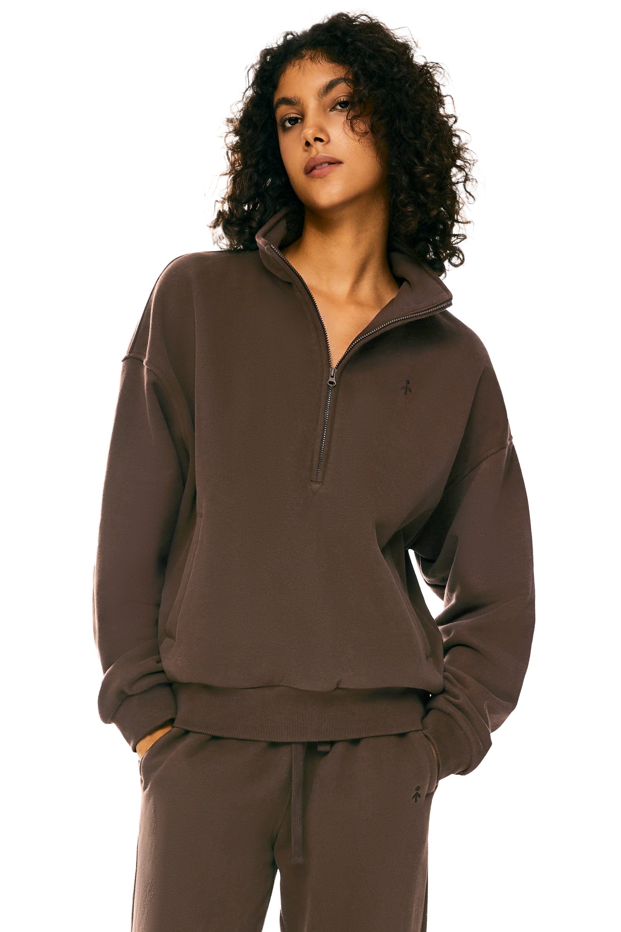 Oversized Half Zip Sweatshirts - Orolay, #color_Emperador