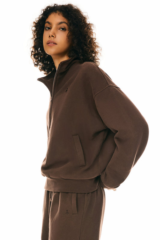 Oversized Half Zip Sweatshirts - Orolay, #color_Emperador