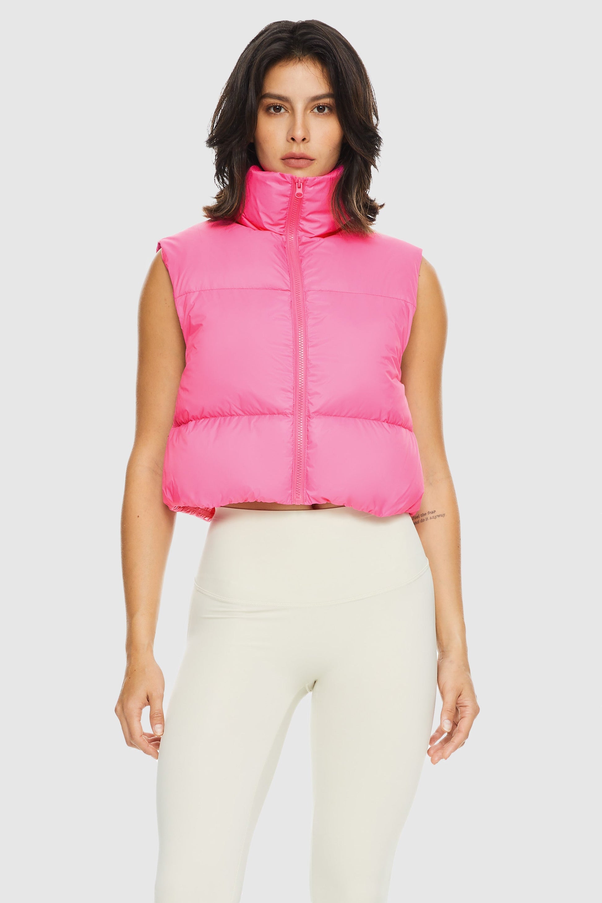 Oroaly Cropped Puffer Down Vest Blue Glass / L