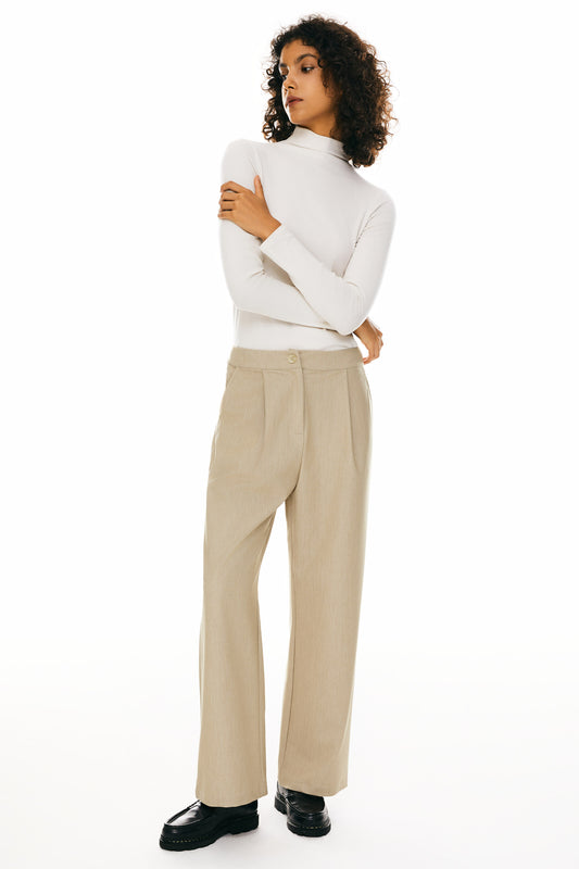 Straight Leg Dress Pants - Orolay, #color_Khaki