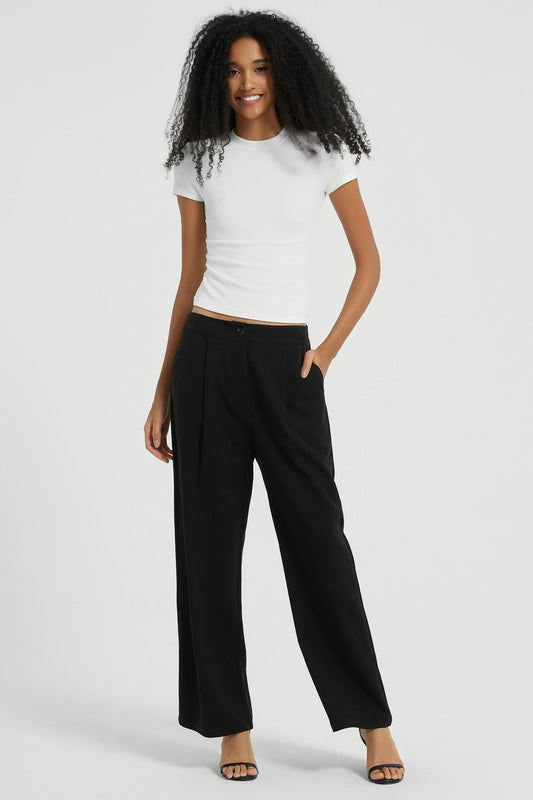 Straight Leg Dress Pants - Orolay, #color_Black