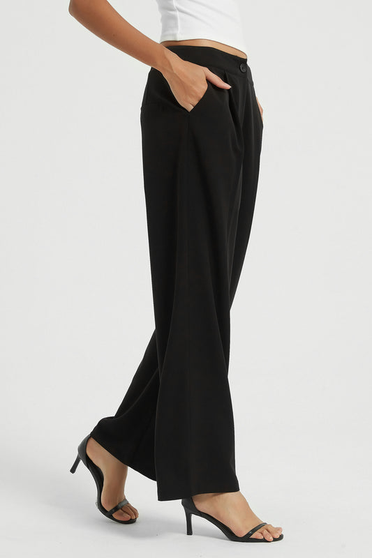 Straight Leg Dress Pants - Orolay, #color_Black