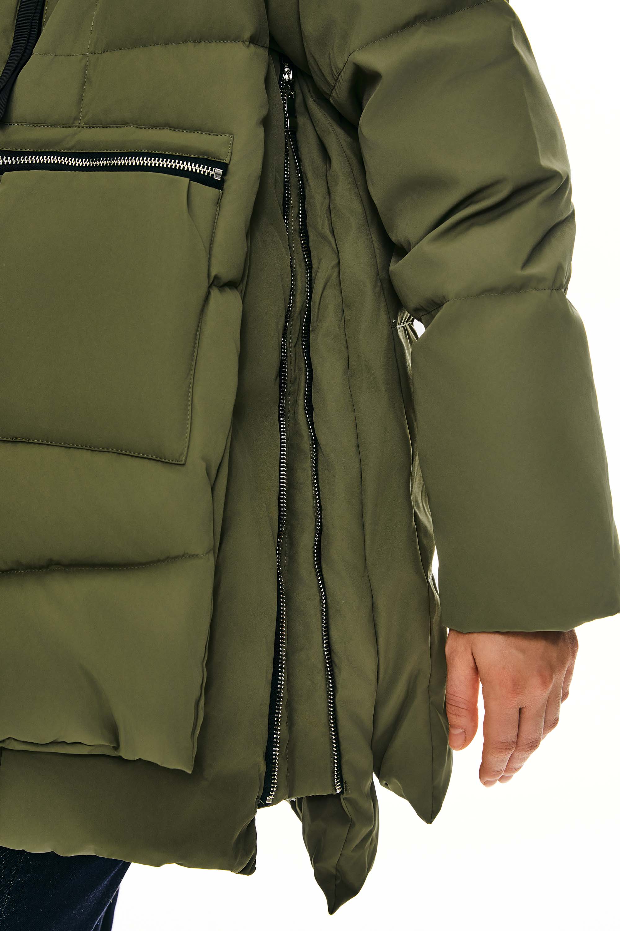 Orolay-092 Classics Thickened Down Jacket with Faux Fur Hood #color_Peat Moss