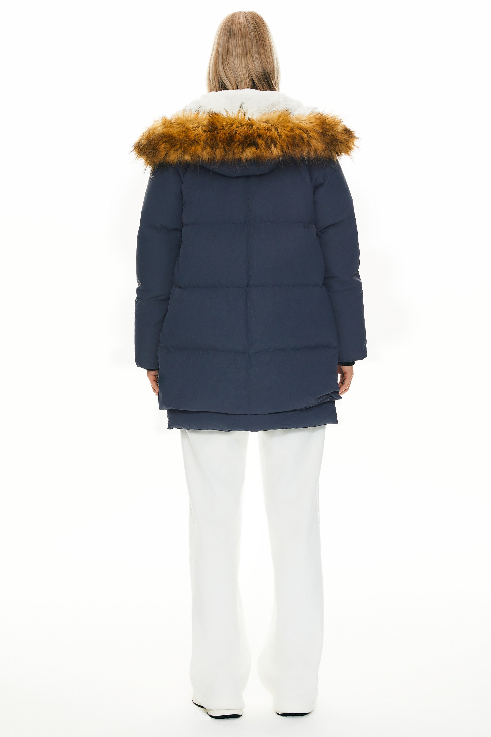 Orolay 092 Classics Thickened Down Jacket with Faux Fur Hood women #color_Pageant Blue