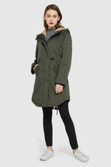 Drawstring Waist Fleece - Lined Parka - Orolay, #color_Tap Shoe