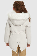 Fleece Lined Winter Coat with Hood - Orolay, #color_Tofu