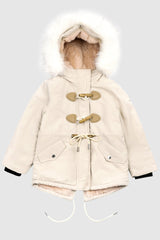 Fleece Lined Winter Coat with Hood - Orolay, #color_Tofu