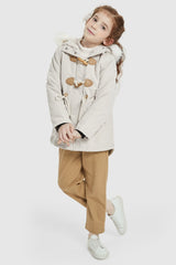 Fleece Lined Winter Coat with Hood - Orolay, #color_Tofu